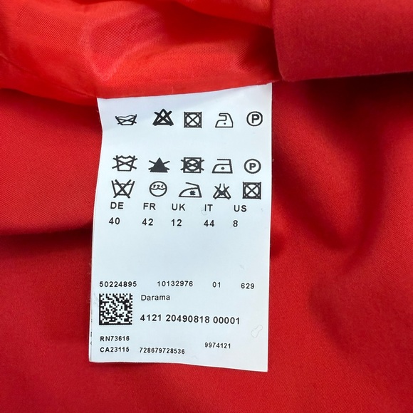 Hugo Boss Elbise Sleeveless Vibrant Red Mini Dress Size 12 - Picture 11 of 14